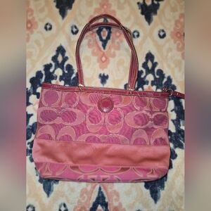 Coach 2012 Distressed Pink Tote Bag